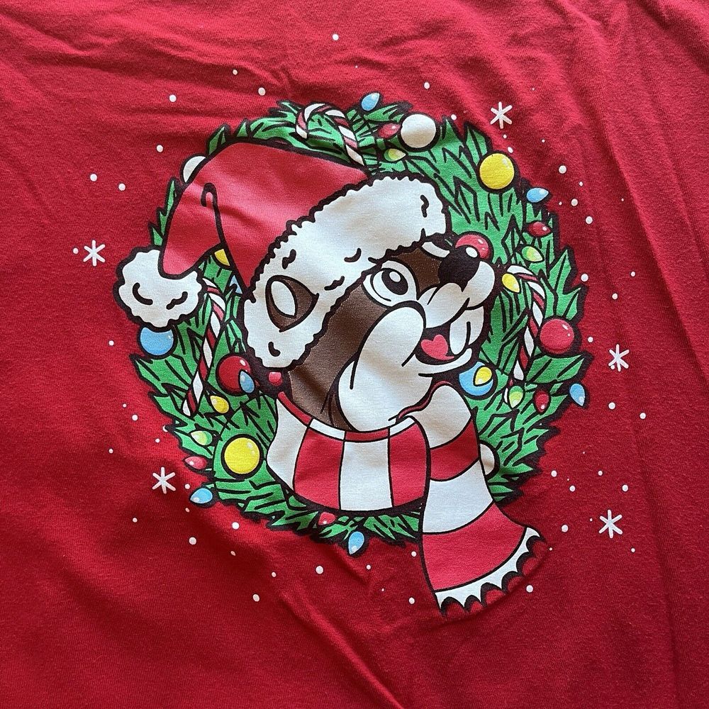 Buc-ee's Christmas Never‎ Calm Always Bright Red T Shirt Mens L